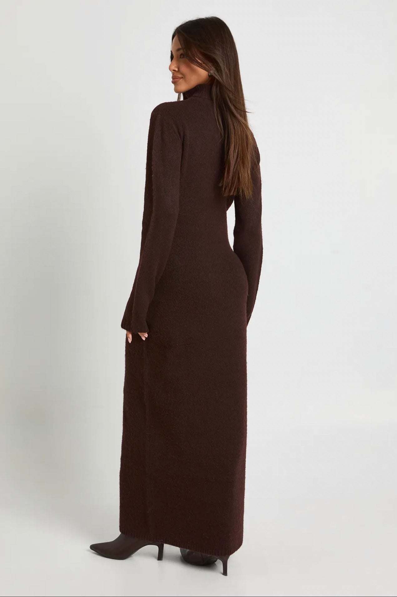 Chocolate Turtleneck Maxi Dress