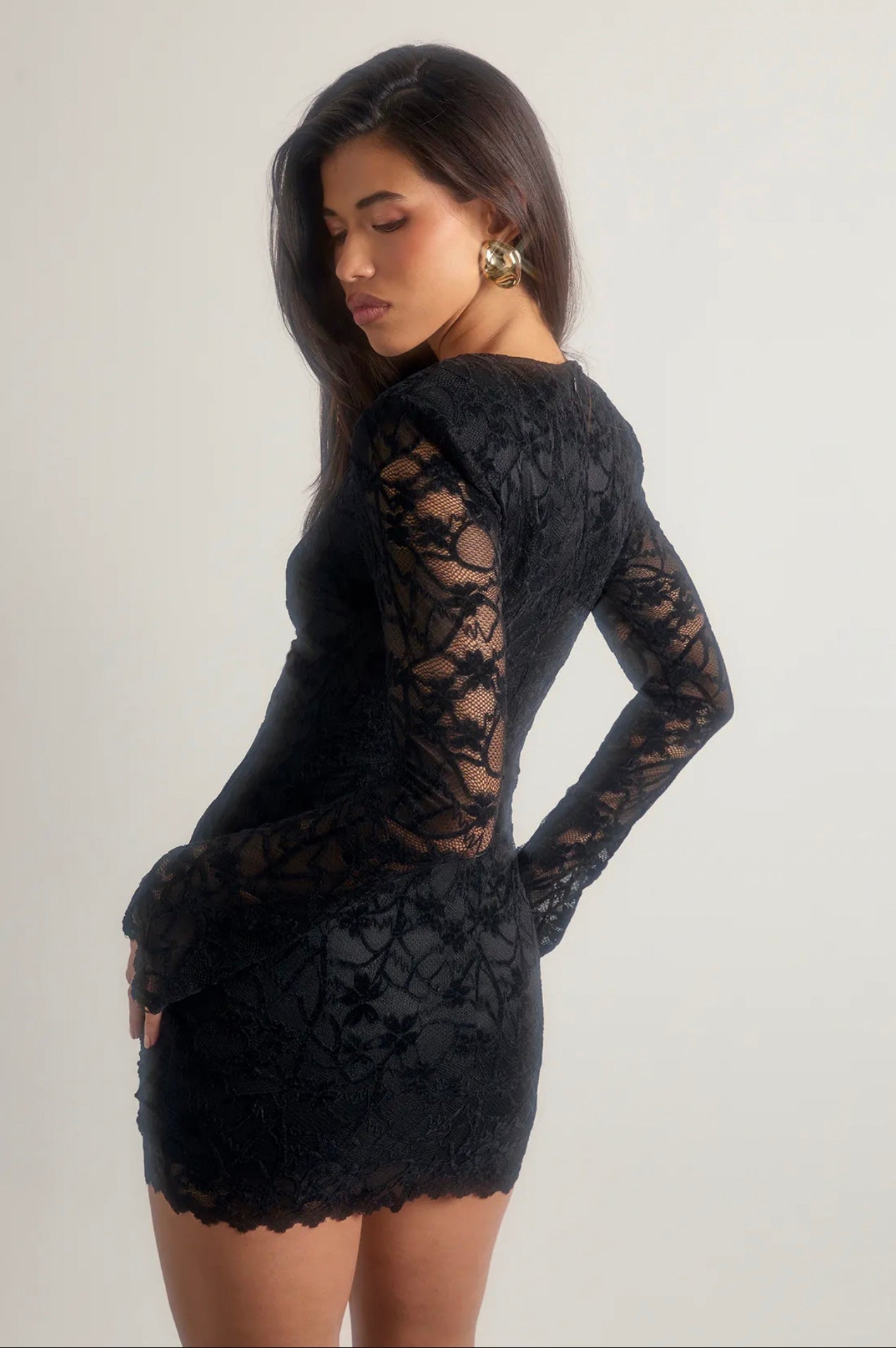 Noir Asymmetric Mini Dress