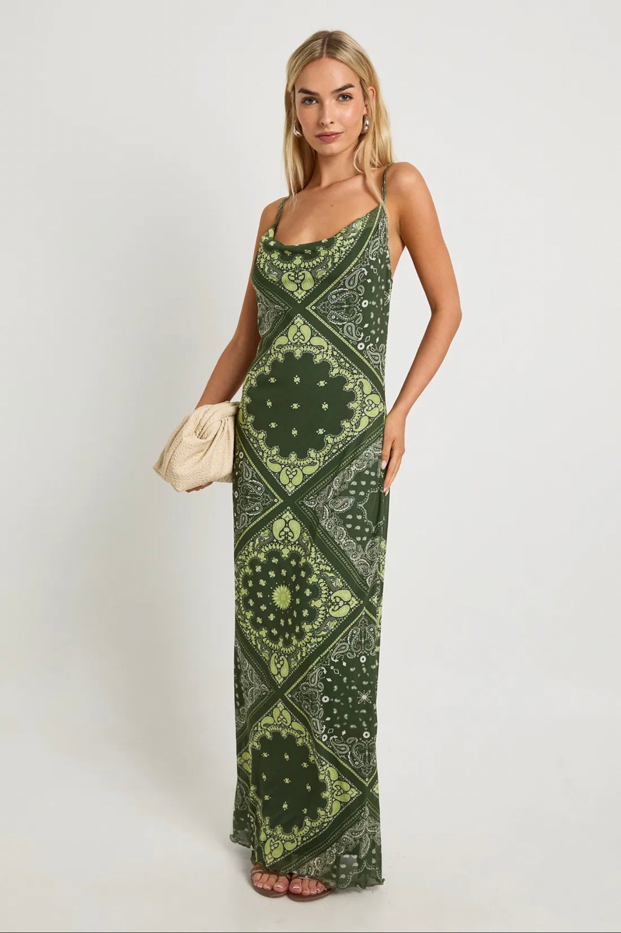 Olive Mirage Slip Dress