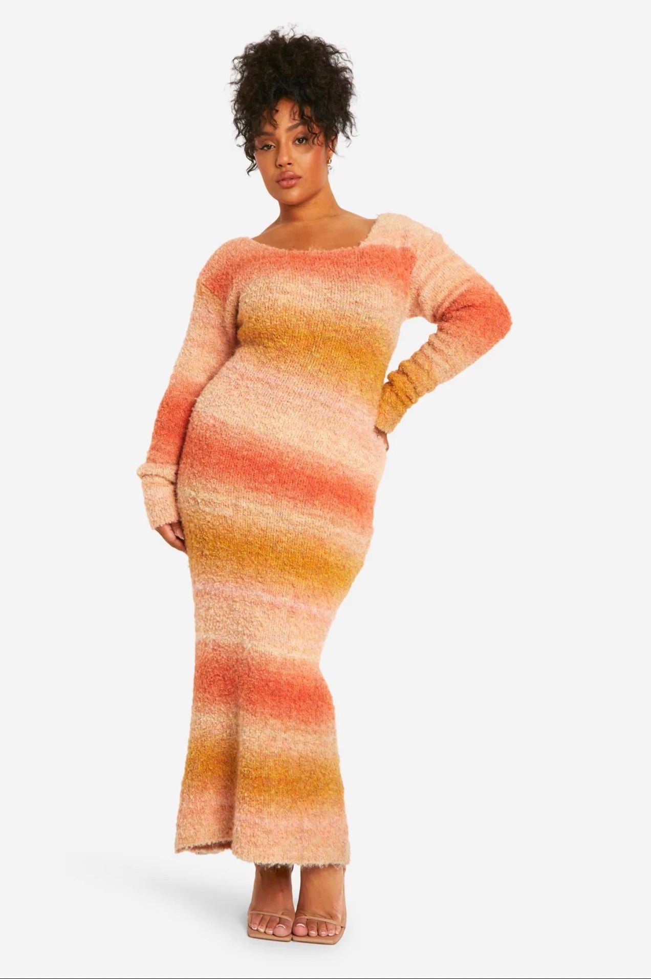 Sunset Ombre Knit Maxi Dress