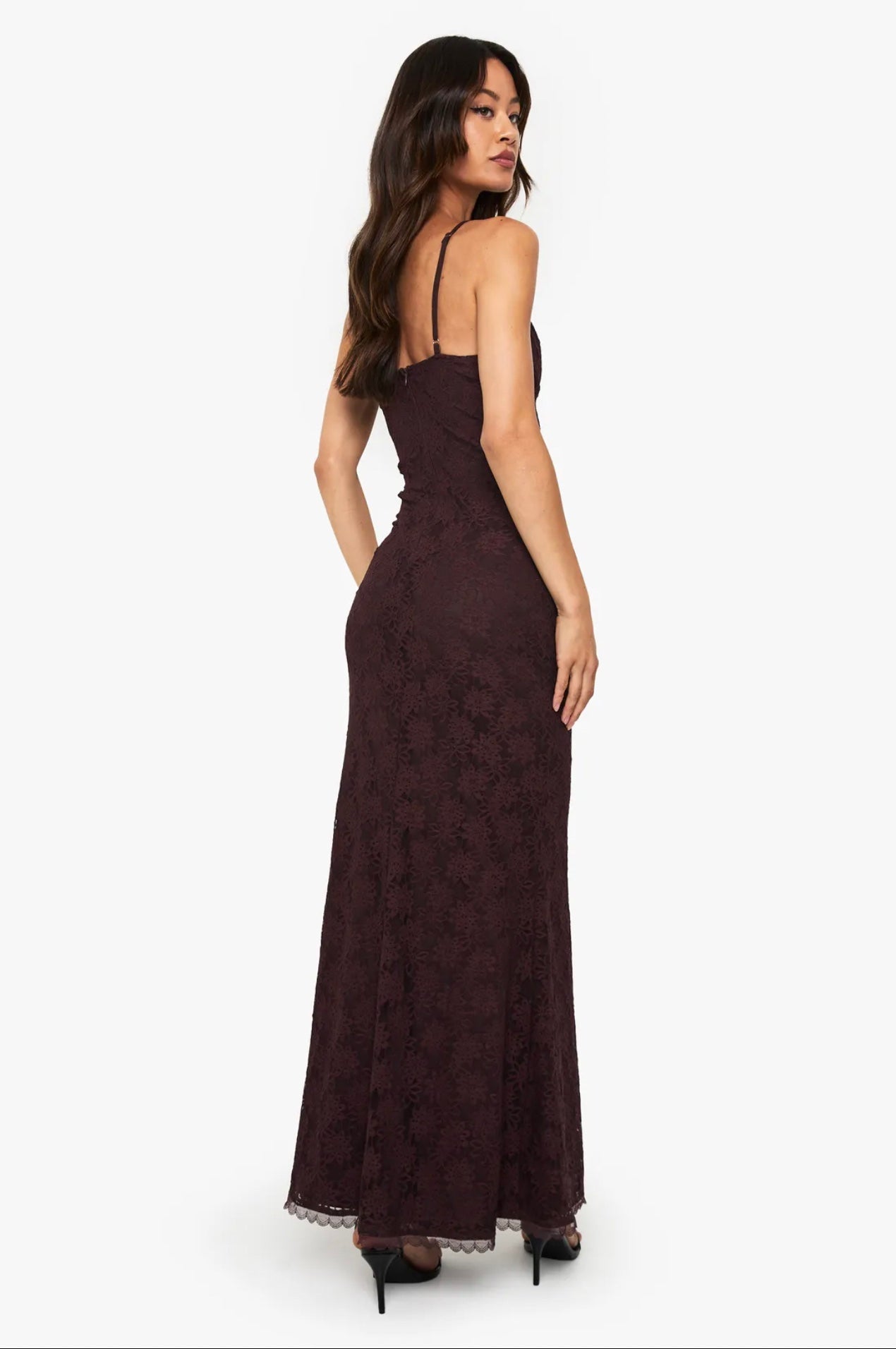 Chocolate Lace Maxi Dress