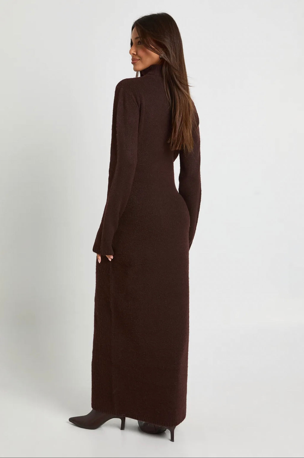 Chocolate Turtleneck Maxi Dress